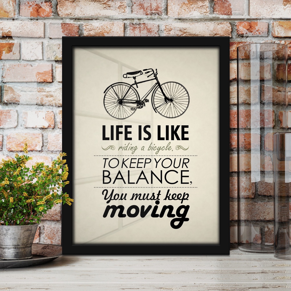 Life is like Riding a Bicycle Motivational Art Decor Poster | Shopee ...