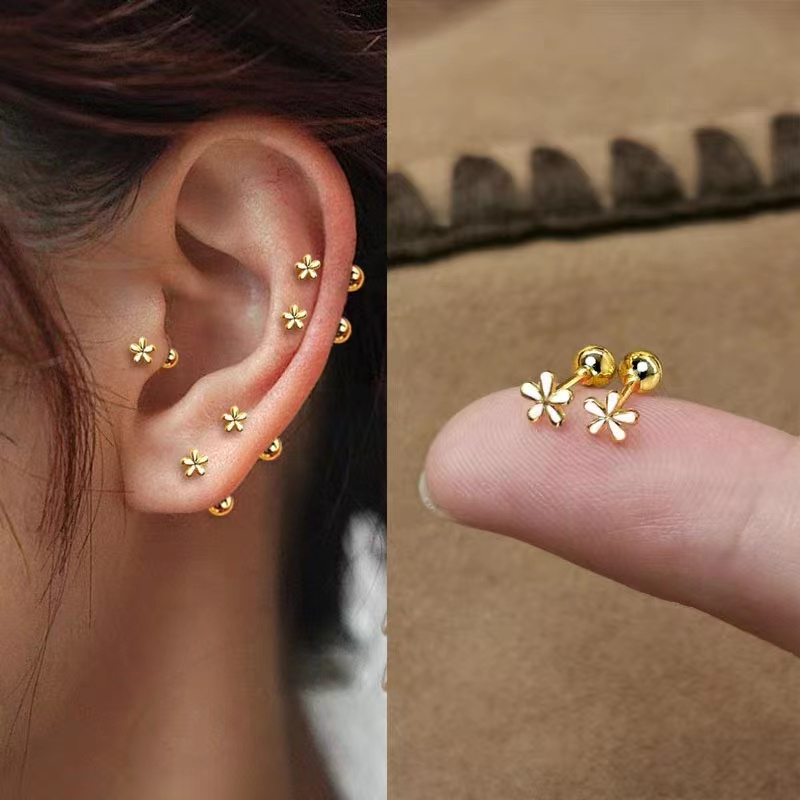 Gold simple stud on sale earrings