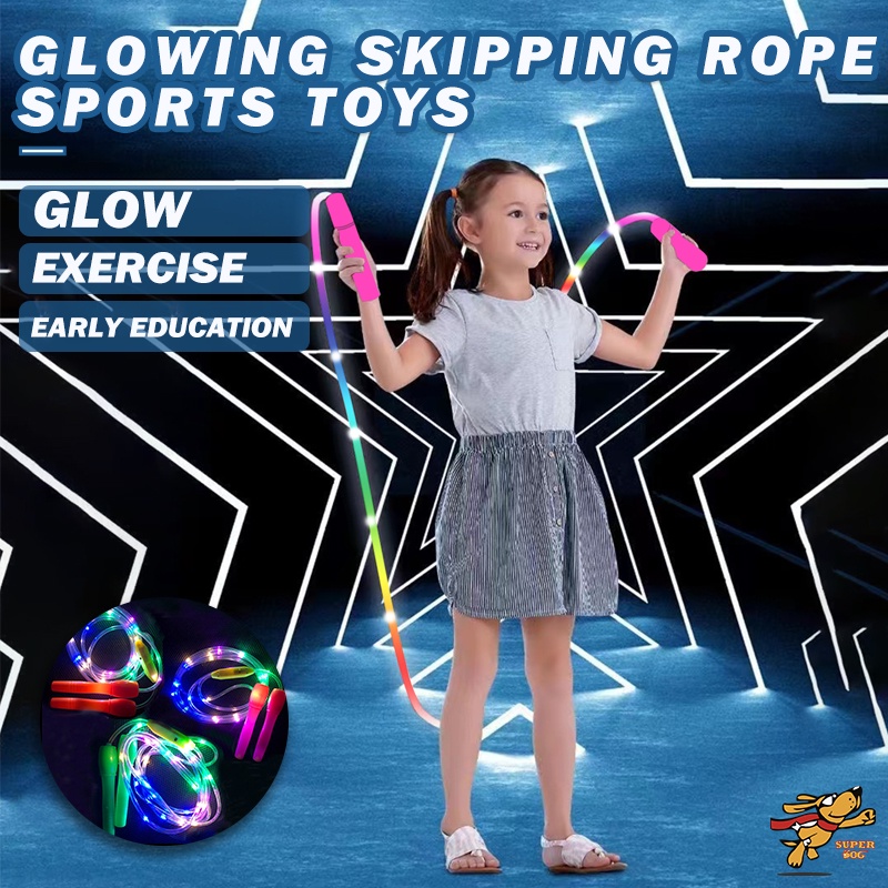 ?Local Ship?Kids Glowing Skipping Rope Lightweight Student Toddler Exercise Fitness Rope Training Outdoor Indoor Sports