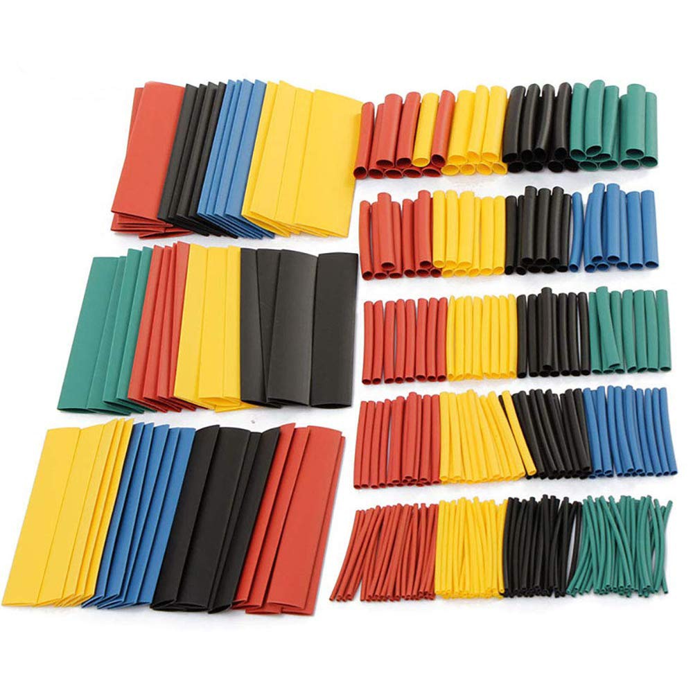 164PCS/Set 2:1 Polyolefin Heat Shrink Tubing Cable Tube Sleeving Kit ...