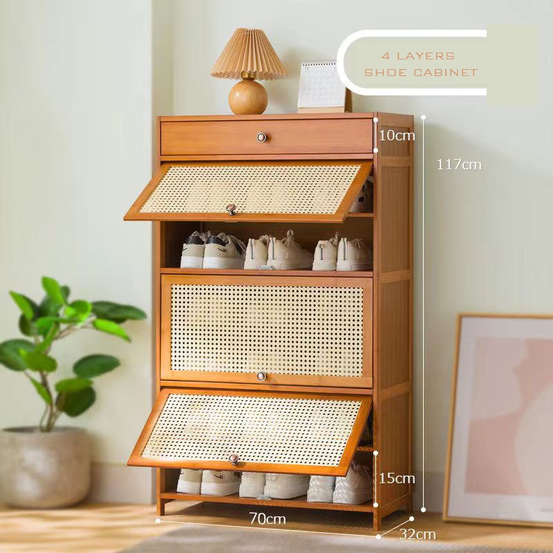 Japanese Shoe rack Shoe Rack with Door for Entryway/Large Capacity