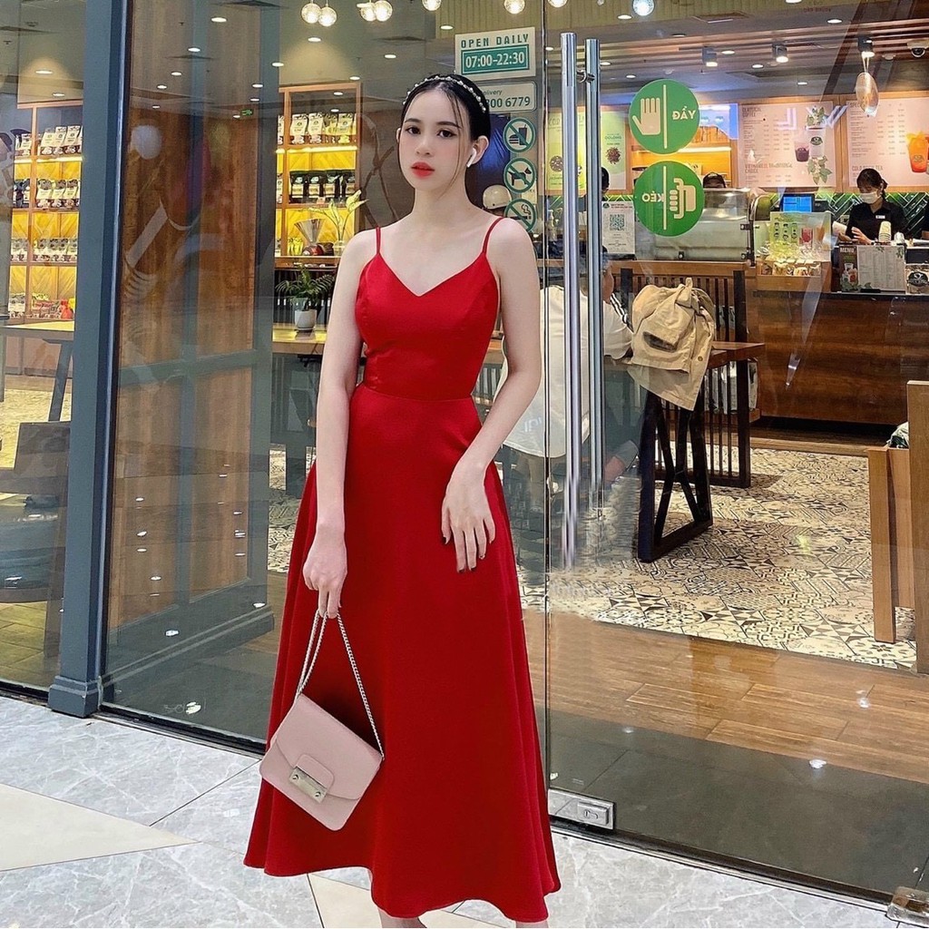 Red hot sale dress shopee