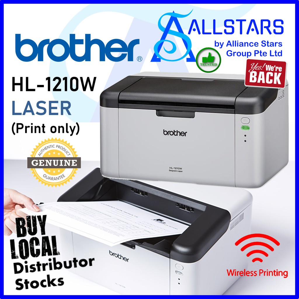 Brother HL-1210W Single Function Wireless Mono Laser Printer ...