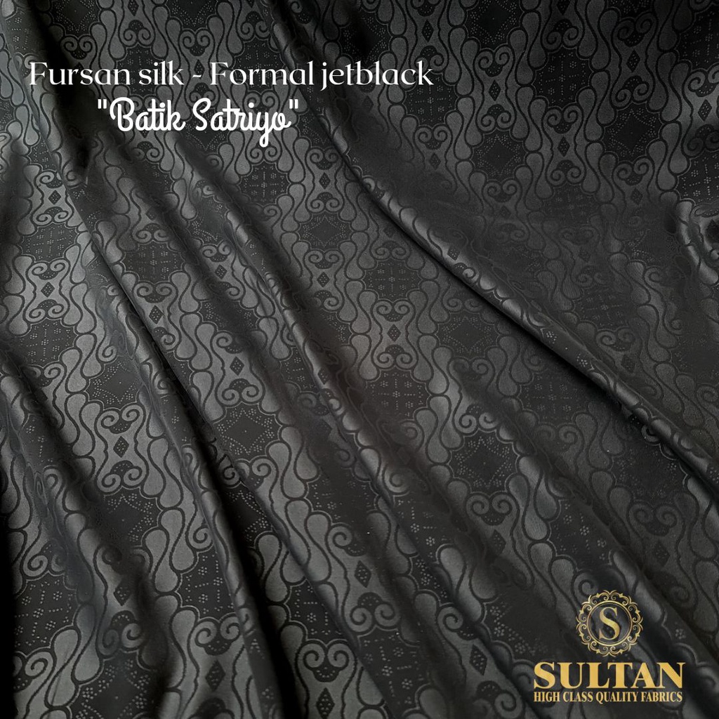 Abaya SULTAN FURSAN SILK FORMAL BLACK EMBOSS BATIK SATRIYO | Shopee ...
