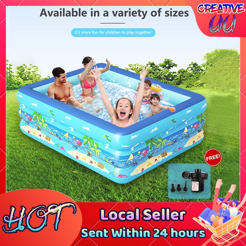 🔥【SG Ready Stock】🔥 Inflatable Swimming Pool 3 Layer 1.5 - 2.6 meters ...