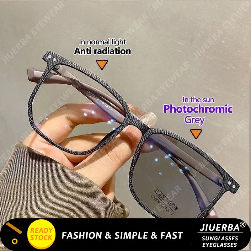 Jiuerba Photochromic Glasses Korean Fashion Anti Blue Light Anti