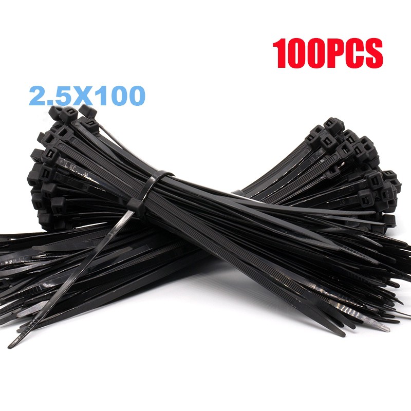 MS 4“ quality Cable Ties 100pcs black color Strong plastic zipTies self