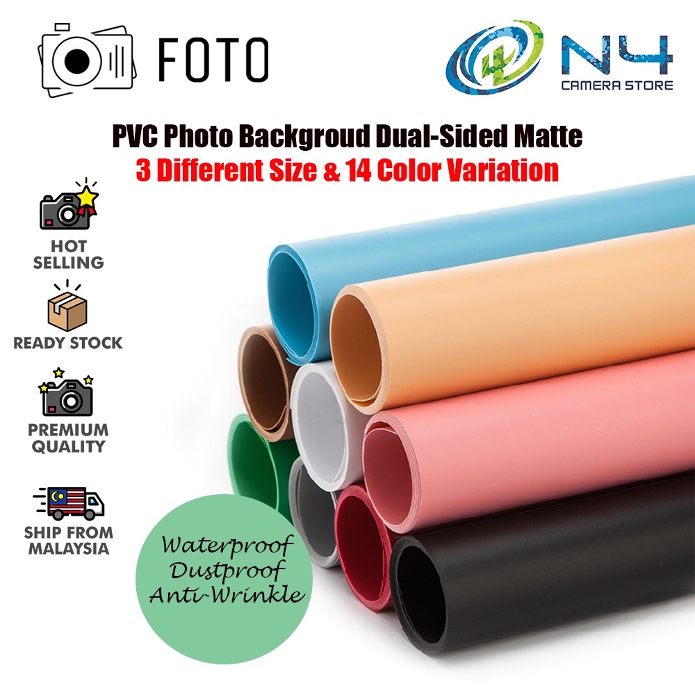 Waterproof Dual-Sided Studio Backdrop Matte PVC - 3 Different Size ...