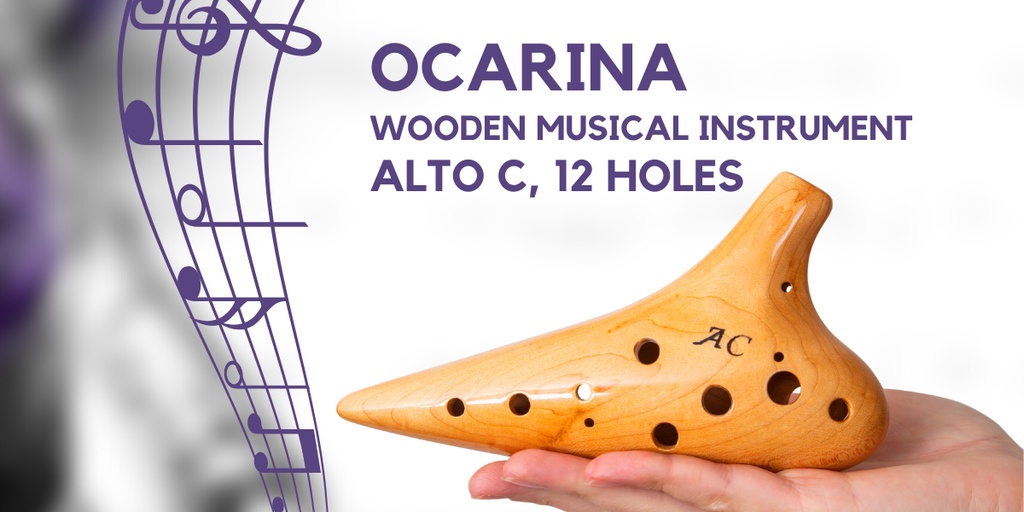 Ocarina Instrument Alto C Wooden Musical Instrument for Adults and ...