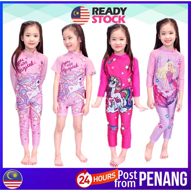 [ 124] PENANG Mermaid Swimsuit Kids Girl One Piece Swimming Suit Baby