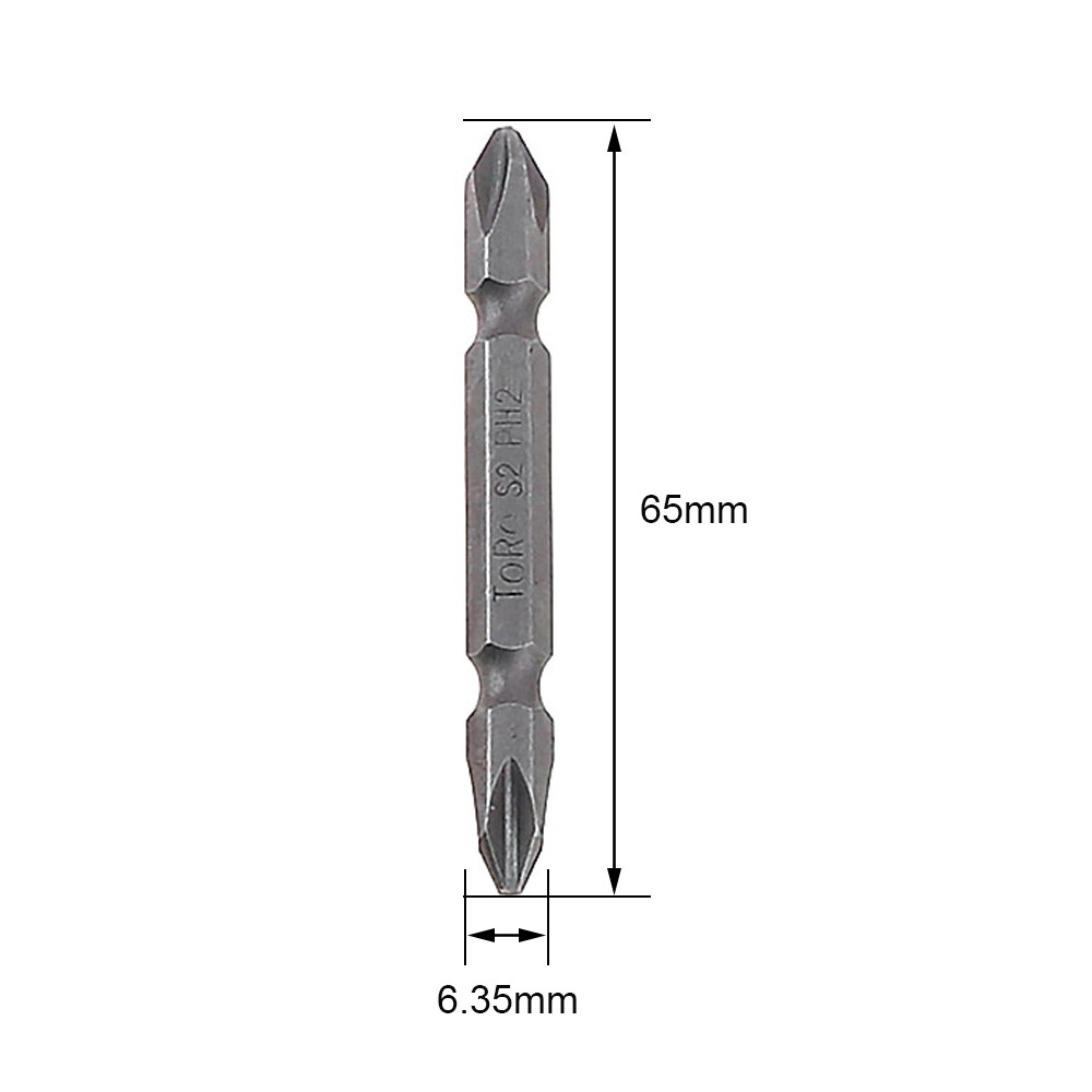 TORO Double Head Cross Screwdriver Bit 1/4 (6.35mm) PH2 Cross Head with ...