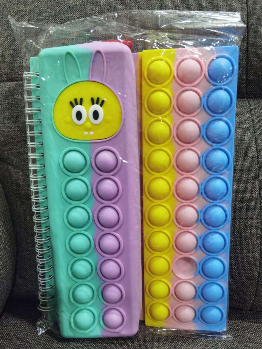 2in1 Pop It Sponge Bob Pencil Box + notebook Buku Nota Bergaris Notepad ...