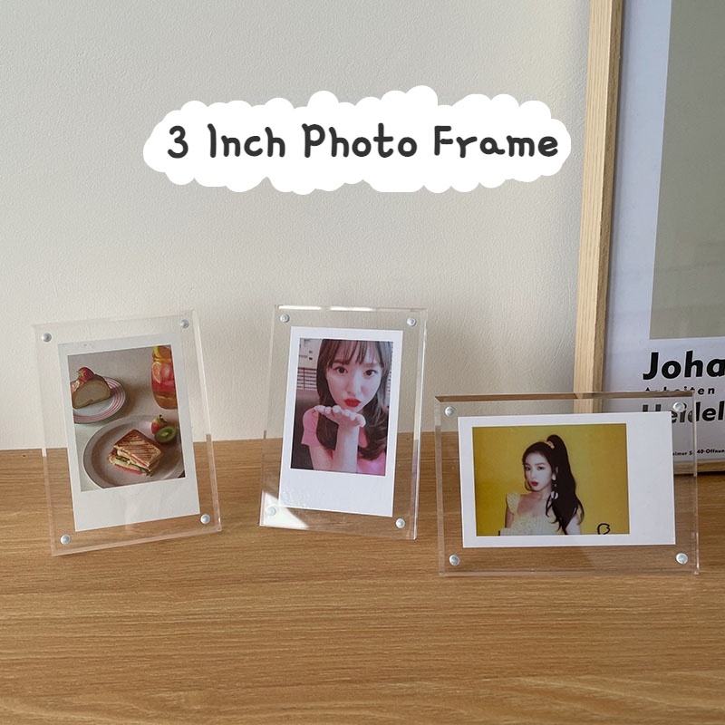 Ins Transparent 3 Inch Acrylic Photo Frame Magnetic Photo Frame Desktop ...