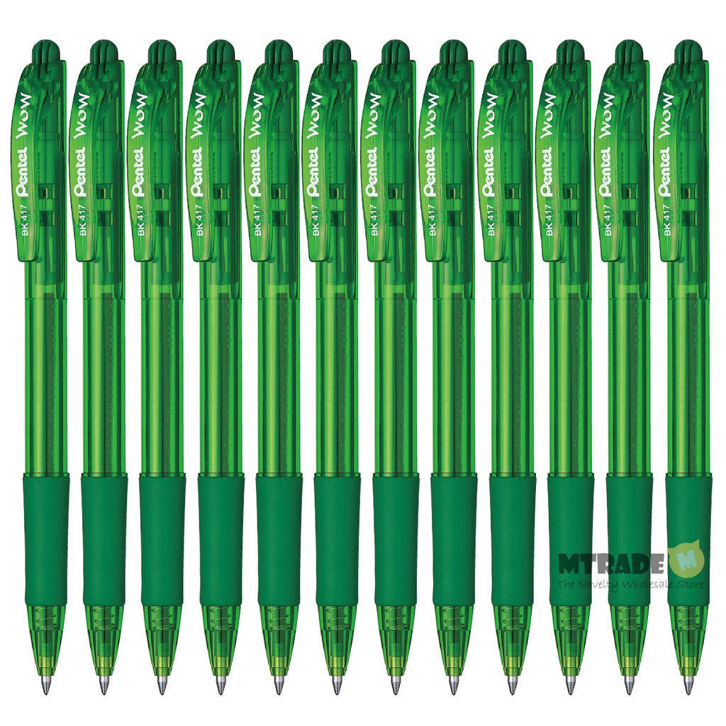 12pcs/box] Pentel WOW Retractable Ballpoint Pen BK417