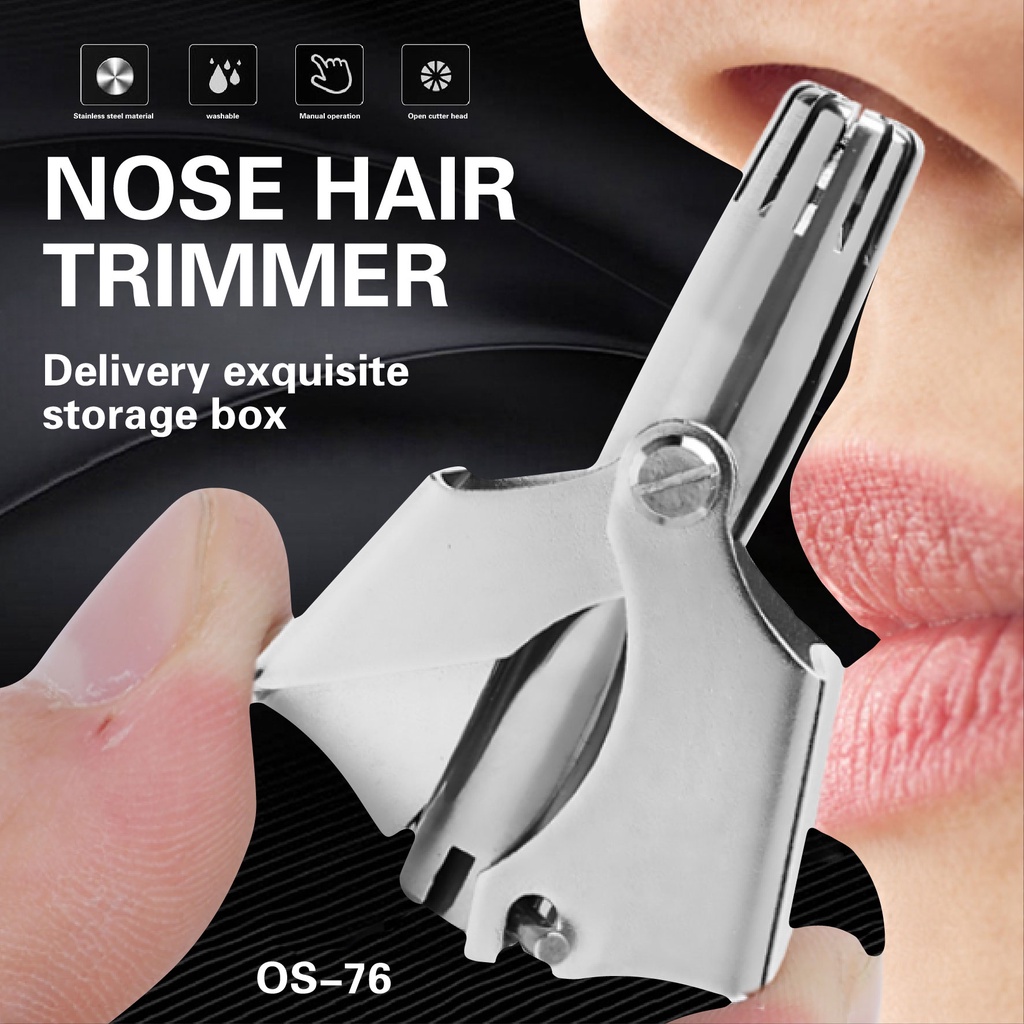 Stainless steel nose clearance hair trimmer