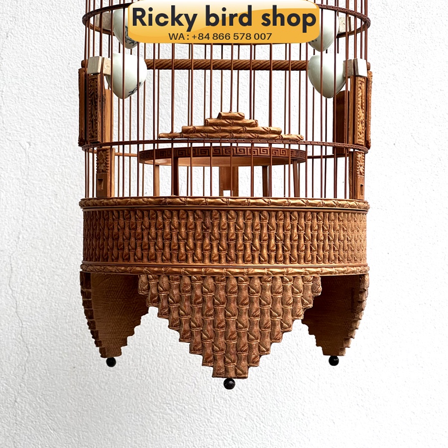 Bamboo cage, Puteh bird cage Bamboo 01 design Shopee Singapore