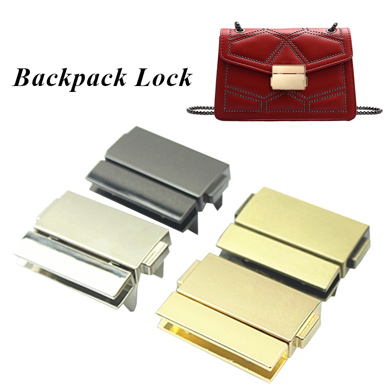 Bag Clasp Buckle Metal Press Push Lock Hardware Spring DIY Rectangular ...