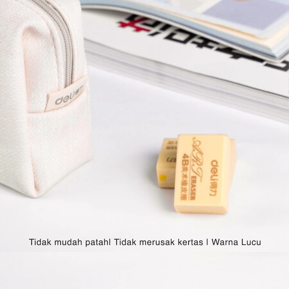 Deli Eraser / Penghapus Hapusan Penghapus 4B Tidak Mudah Patah 7544 - Gambar 3