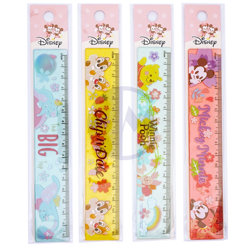 Disney Wide Ruler Mickey Minnie Winnie The Pooh Chip 'N' Dale Dumbo ...