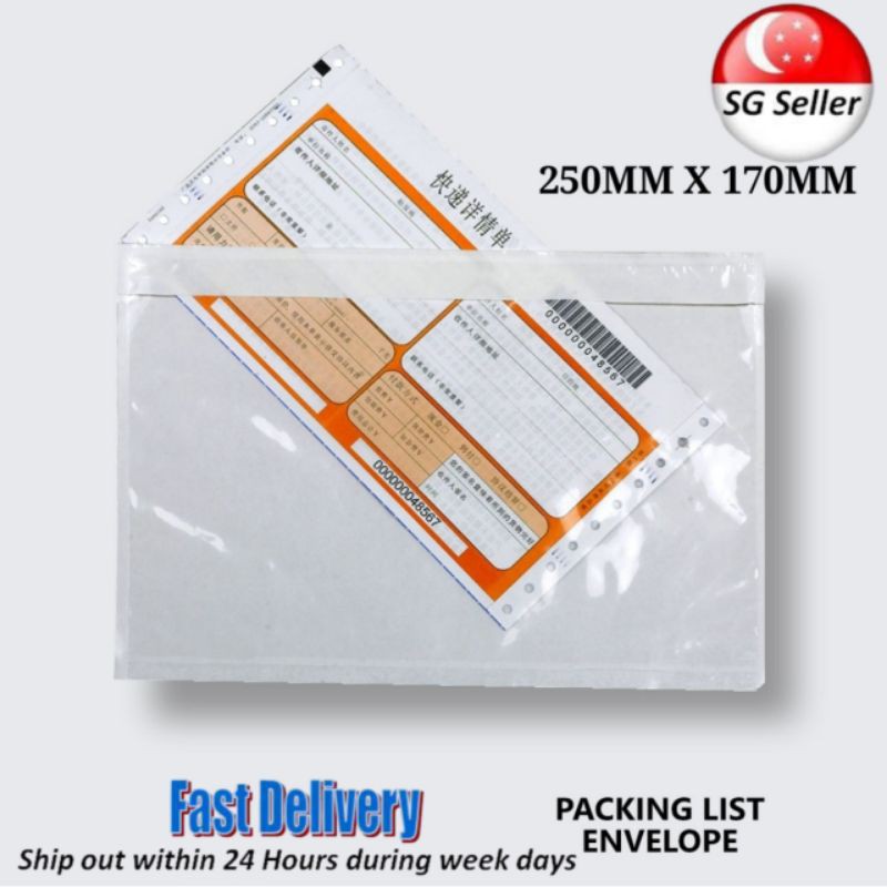 (100 PCS) Packing List Envelope / Adhesive Consignment Note / Pocket ...