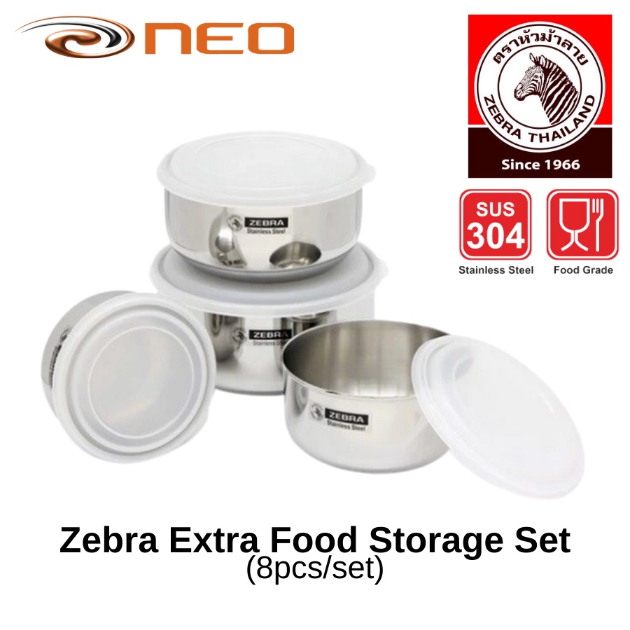 Zebra Extra Food Storage Set (8pcs/set) | Shopee Singapore