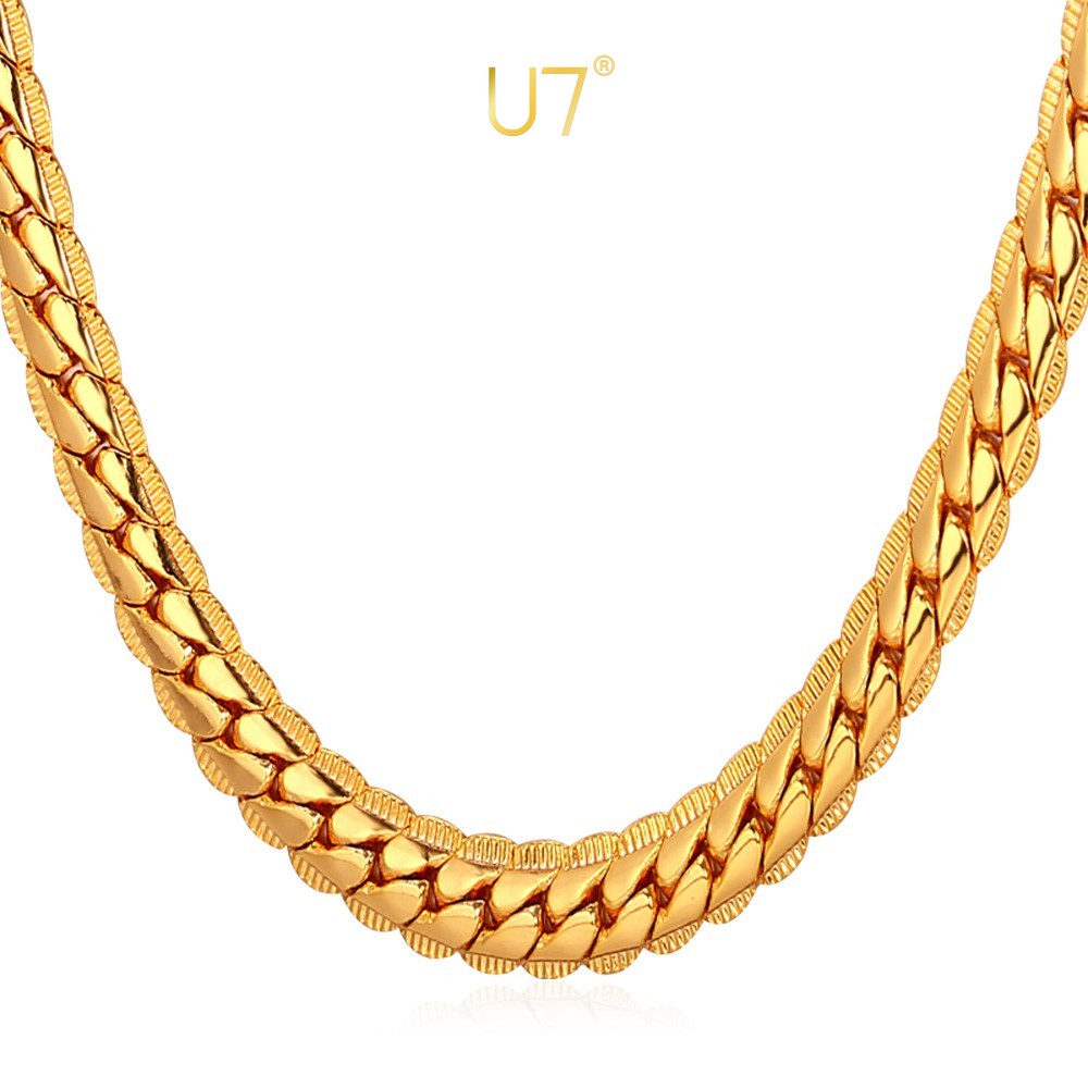 U7 Necklace Gold Chain Gold Plated Men s Jewelry Shopee Singapore