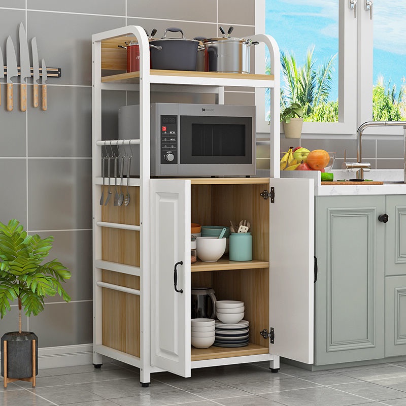 Kitchen shelf with cabinet door, floor multi-storey storage