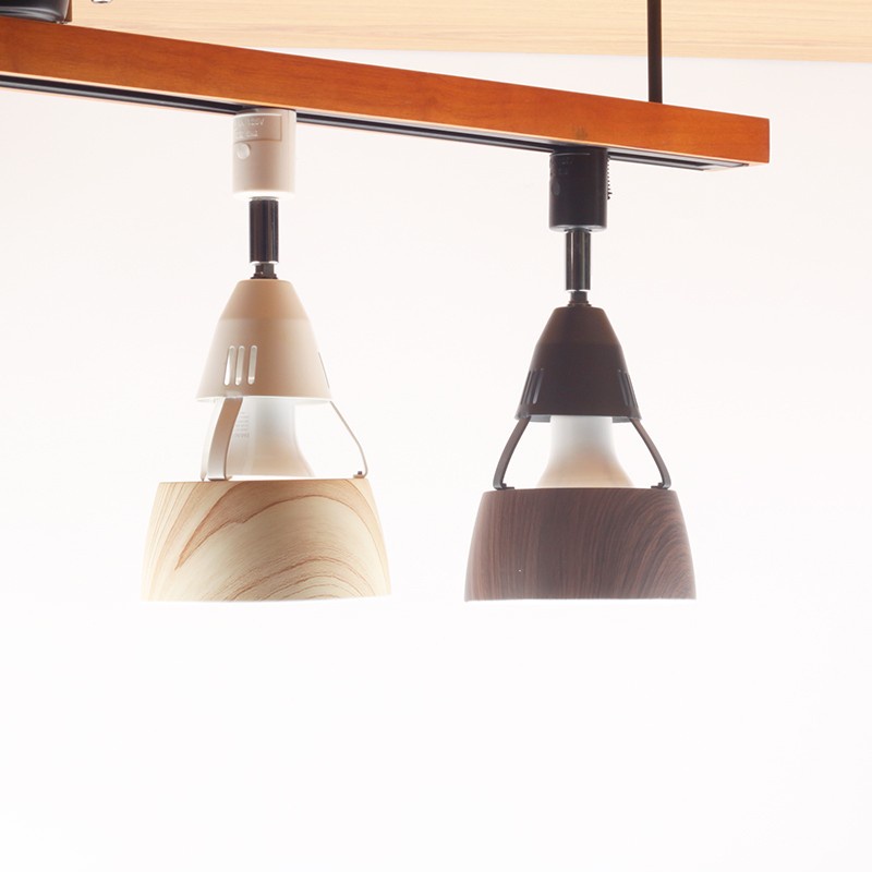 Track Light E27 Bulb Exported To Japan Iron Art Solid Wood Grain ...