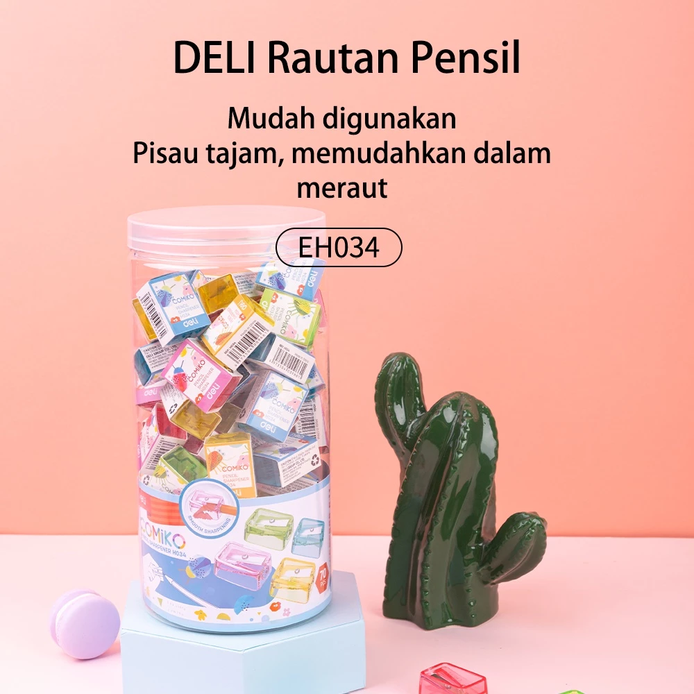 Deli Sharpener / Rautan Pensil Lucu Warna-Warni EH032 EH034 - Gambar 2