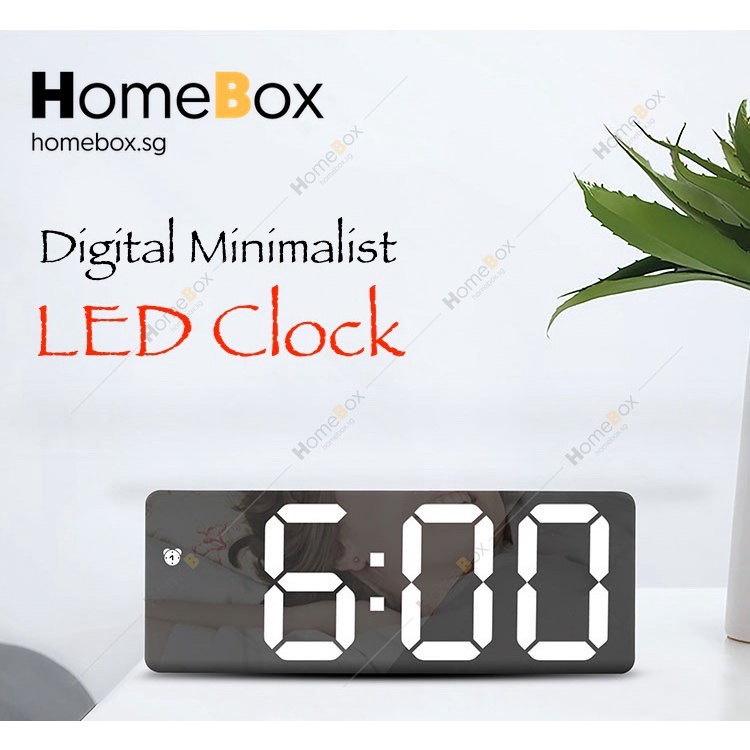 [HomeBox] 🇸🇬 LED Digital Alarm Minimalist Sleek Small Style Table ...