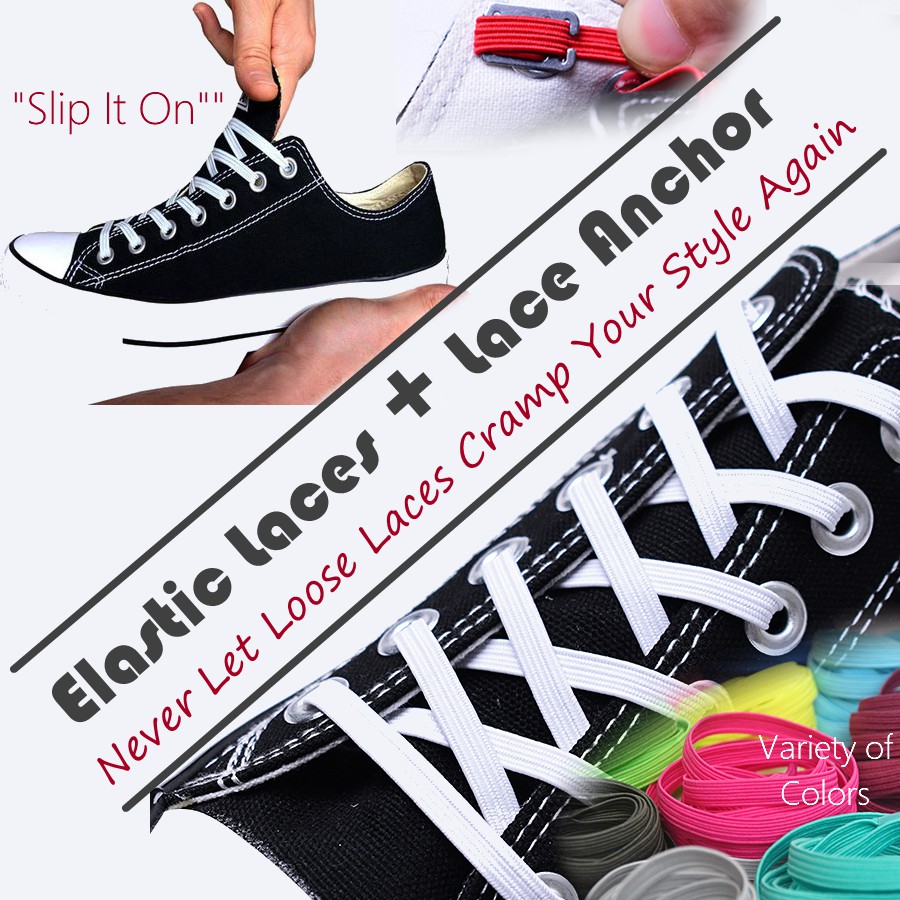 Elastic Laces with Lace Anchor Clips