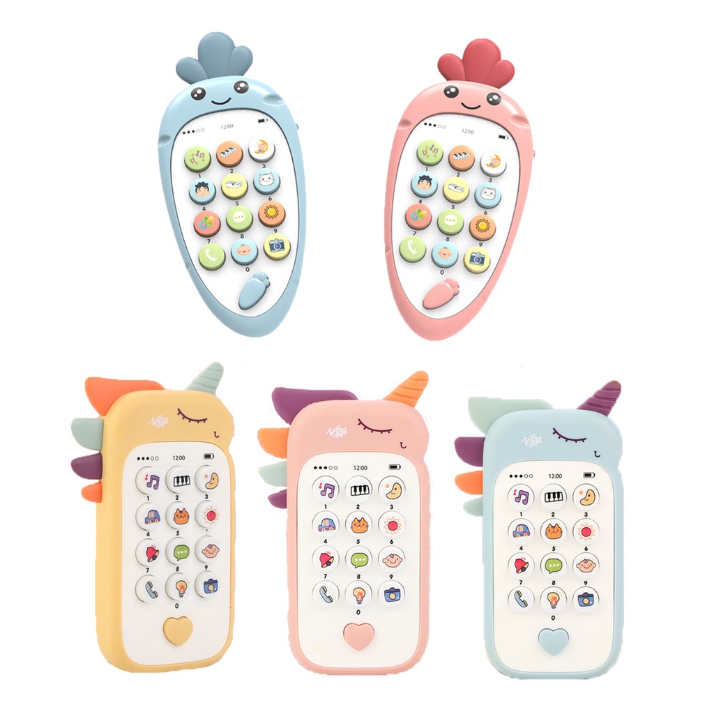 HDY Baby Toy Phone Musical Story-telling Cartoon Teether  Mobile Phone Chinese New Year Educational Early Learning Education Toddler Infant Kids Children Play Pretend  Simulated  Smart Phones Music St