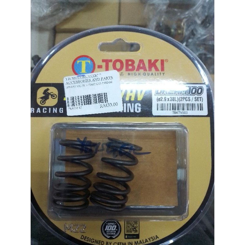 SPRING VALVE RACING EX5/DREAM/W100 TOBAKI Shopee Singapore