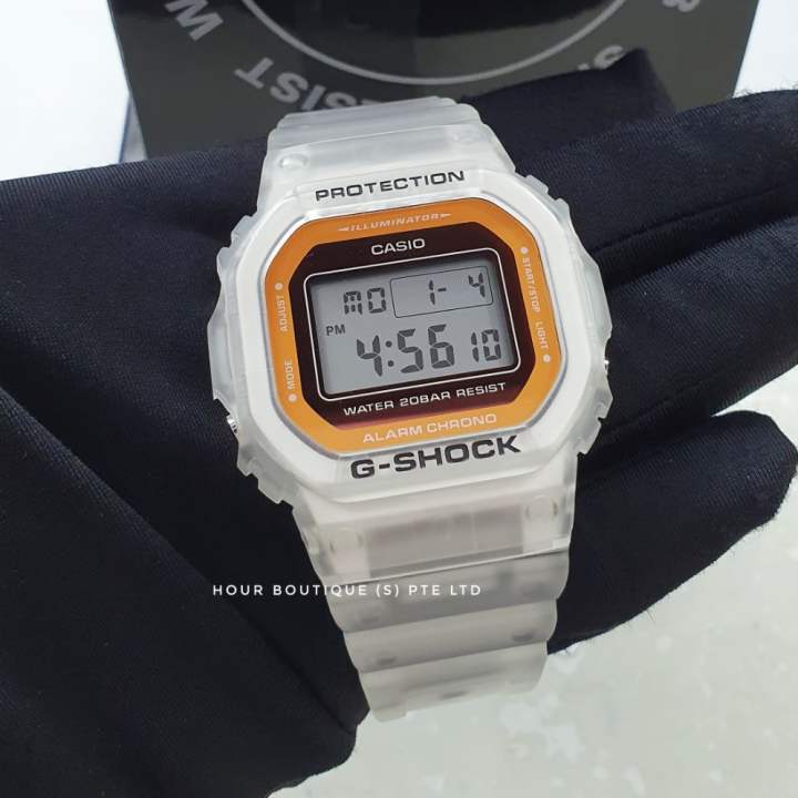 G shock sales white digital