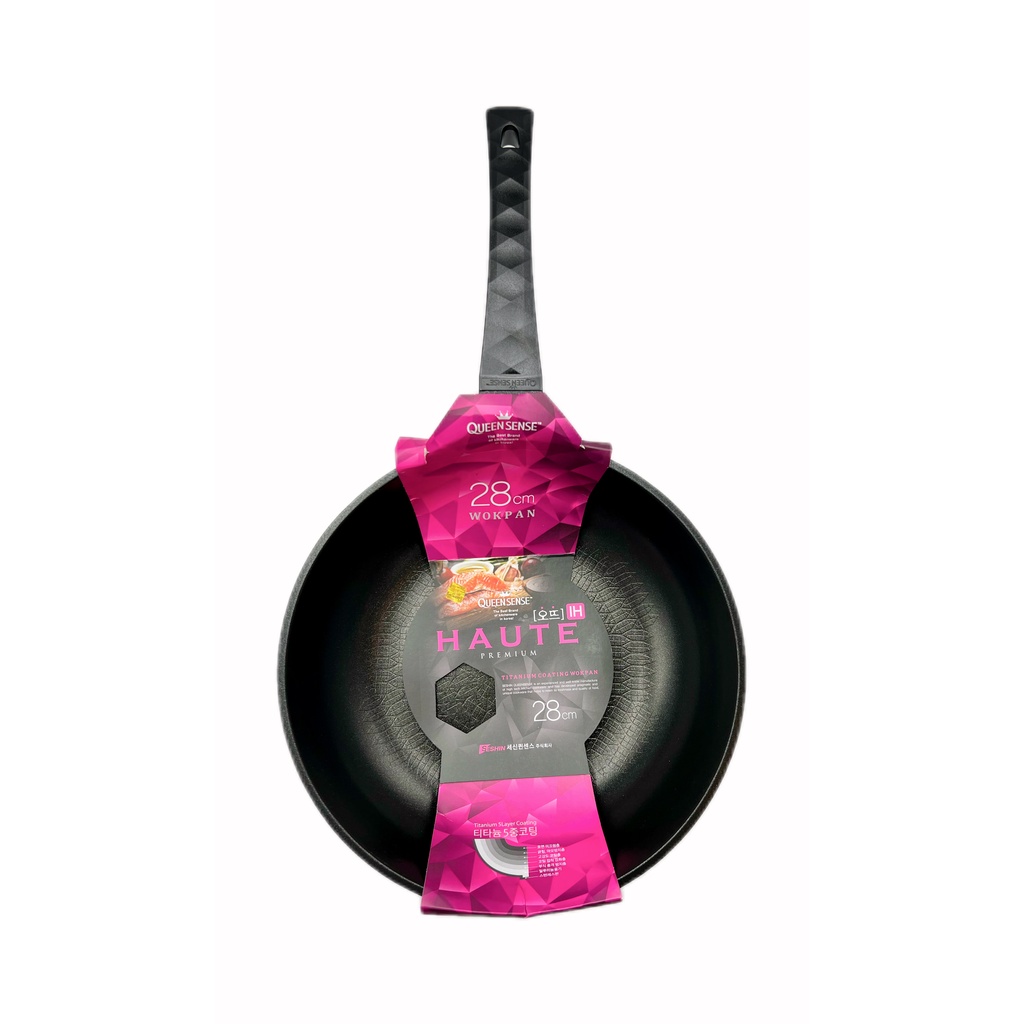Queensense Haute Premium Titanium Coating Wok Pan 28Cm | Shopee Singapore