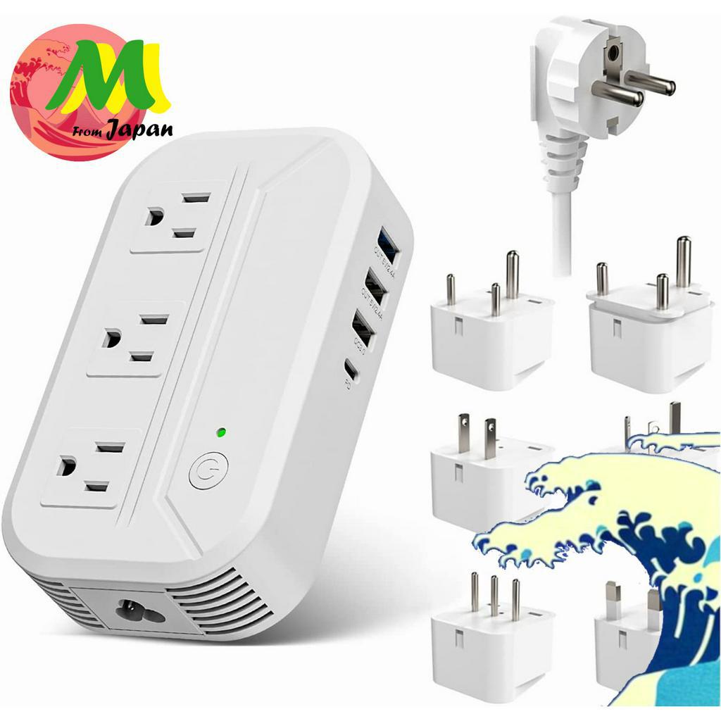 Voltage converter 2300W (Portable,220V to 110V, 3AC, 3USB Port/1TypeC