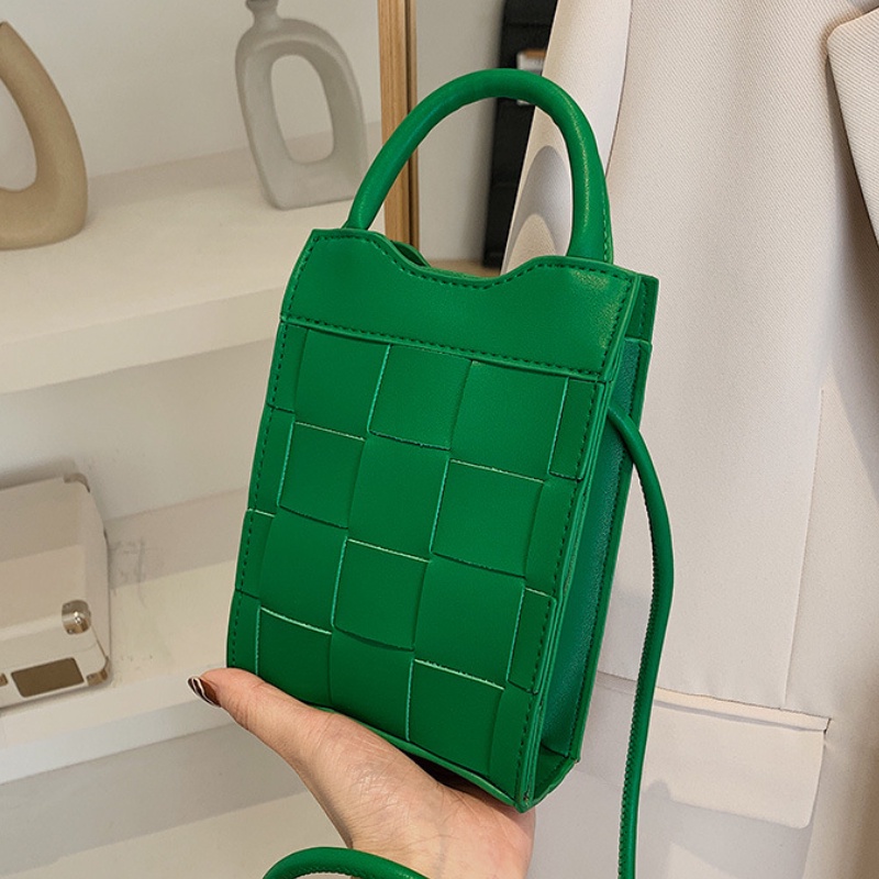 Korean Fashion Pu Leather Weave Women Sling & Shoulder & Handbag Crossbody Bag