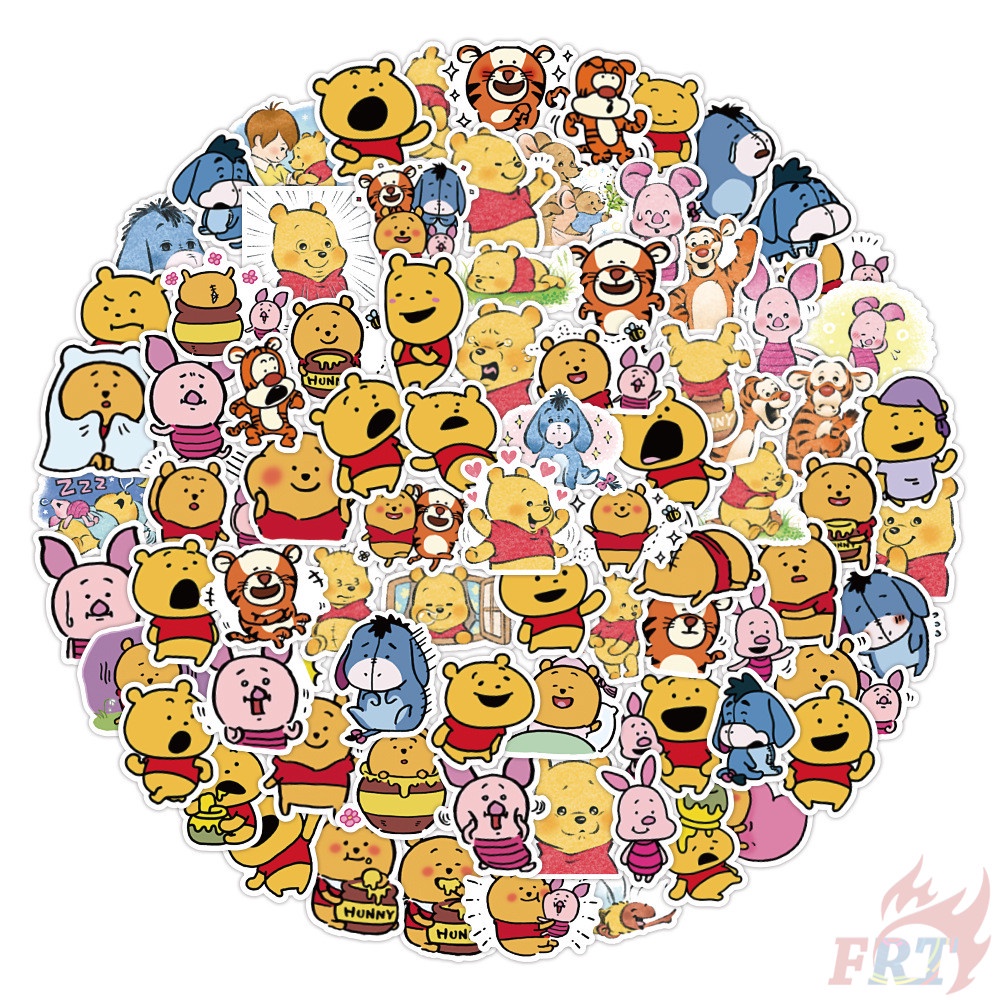60Pcs/Set Pooh Bear . Winnie Funny Stickers DIY Fashion Decals Doodle ...