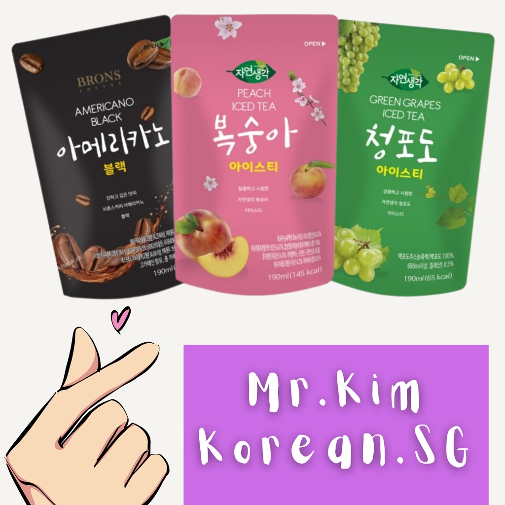 Heechang Korean Convenience Store Style Iced Tea Pouches 190ml 3pcs (3