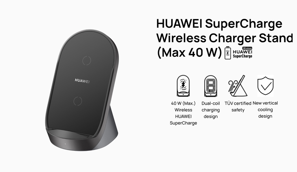 Huawei CP62 SuperCharge Wireless Charger Stand 40W Shopee Singapore
