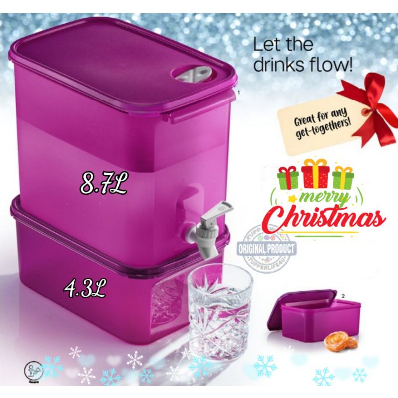 - Cat Dis Tupperware rectangular water dispenser 8.7L & Modular Mates ...