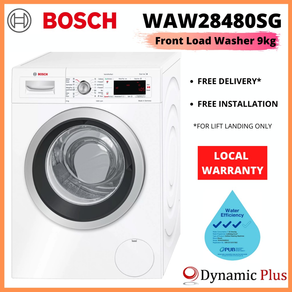 Bosch WAW28480SG Serie 8 Front Load Washing Machine 9kg Shopee Singapore