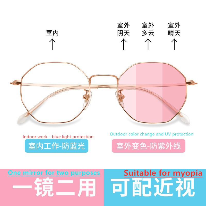 Eyeglass that cheap change color