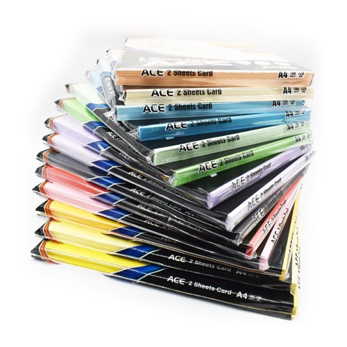 ACE A4 2 Sheet Card 120gsm 100's (Dark color) | Shopee Singapore