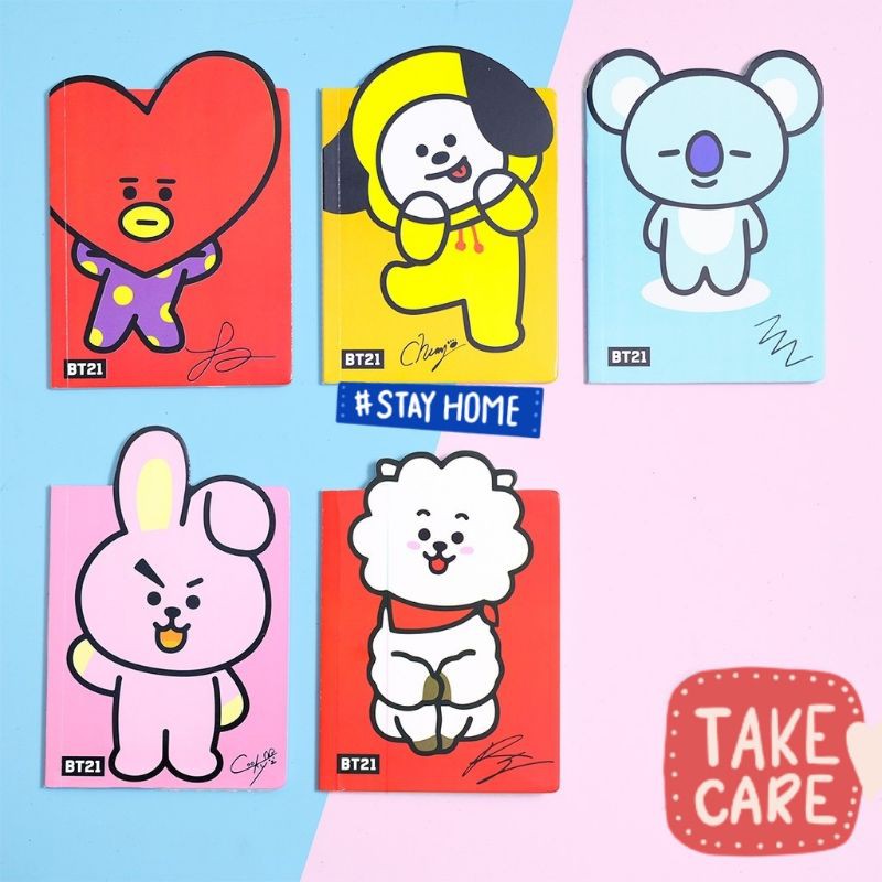Bt21 Notebook Notebook Note Book BTS Character Cute Memo Notes | Shopee ...