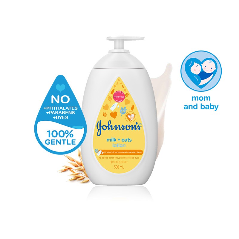 Johnson's Baby Milk + Oats Lotion, 500ml | Shopee Singapore