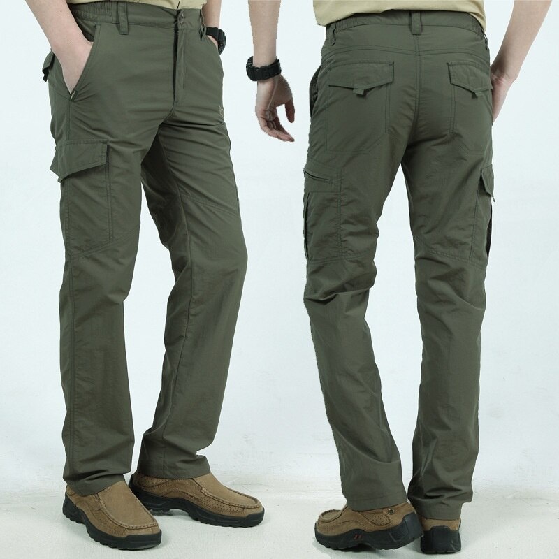 SG🌺Multi Pocket Cargo Pants Men Work Breathable Quick Dry Army Men ...