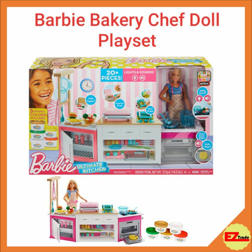 Mattel Barbie Bakery Chef Doll and Playset with Accessories FRH73 Shopee Singapore