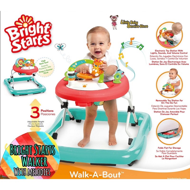 FREE Delivery Bright Starts Walk-A-Bout Baby Walker | Shopee Singapore