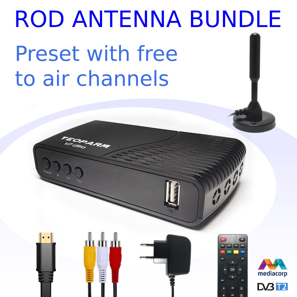 [SG Digital TV] DVBT2 Digital Set Top Box with Indoor UHF Digital TV